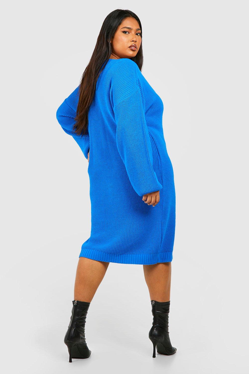 Royal blue jumper discount dress